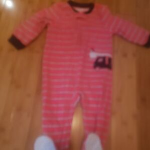 Boys Striped Coral & Gray Kids One Piece